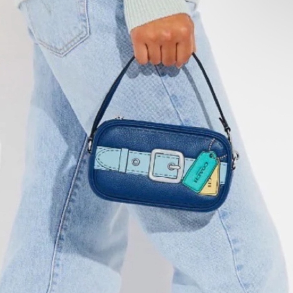 Coach Blue Wristlet with Belt Design